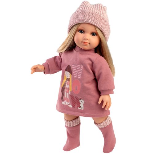 Llorens Elena 35cm-es baba rózsaszín szettben