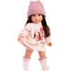 Llorens Sara 35cm-es baba rózsaszín kötött sapkában