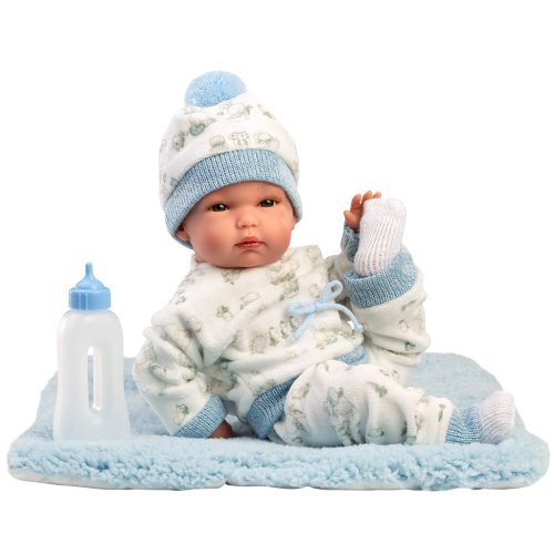 Llorens Bimbo 35cm-es újszülött baba cumisüveggel és takaróval