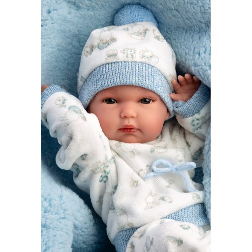 Llorens Bimbo 35cm-es újszülött baba cumisüveggel és takaróval