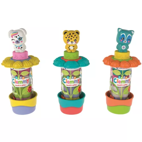 Clemmy Puha színes építőkockák figurával virágos tárolóban 1db - Clementoni