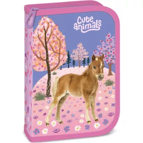   Ars Una Cute Animals lovas kihajtható töltött tolltartó 13x19x4cm