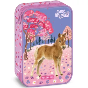  Ars Una Cute Animals lovas többszintes tolltartó 15,5x22,5x4,5cm