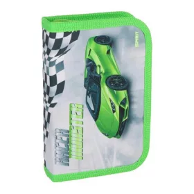   Spirit Racer Monster autó mintás töltött kihajtható tolltartó 28db-os