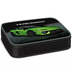   Ars Una Zöld Lamborghini mintás többszintes tolltartó 15,5x22,5x4,5cm