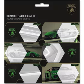   Ars Una Zöld Lamborghini mintás csomagolt füzetcímke 3x6db-os