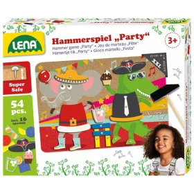 LENA Kalapácsos parafatábla 54db-os játékszett - Buli