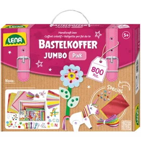   LENA Jumbo rózsaszín barkácskoffer 800db-os kreatív játékszett