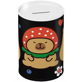 Luna Capybara mintás henger alakú fém persely 10x15 cm