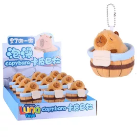 Luna Capybara hordóban plüss kulcstartó figura 1db