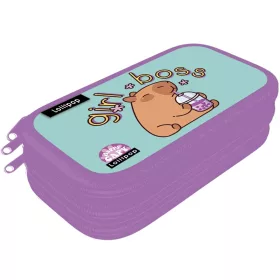   ICO Lizzysuli Lollipop Capybara mintás három emeletes tolltartó 14x21x5 cm