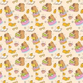 Capybara mintás csomagolópapír 100x70cm