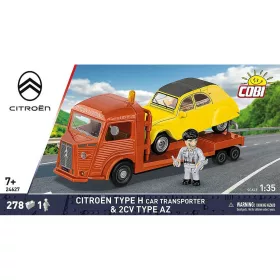   COBI Citroen Type H Car Transporter & 2CV Type AZ autó építőjáték (24627)
