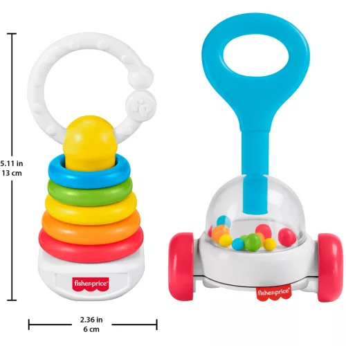 Fisher-Price 2 db-os színes csörgőszett babáknak - Mattel