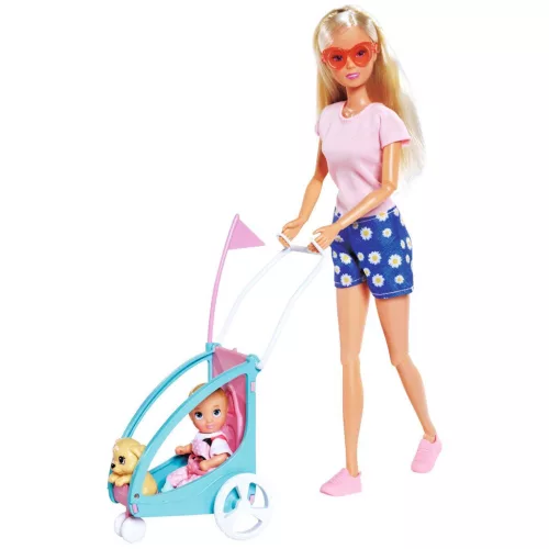 Steffi Love Kerékpáros Steffi baba gyerekutánfutóval - Simba Toys
