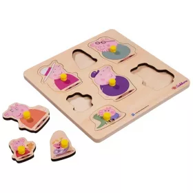 Eichhorn Peppa malac fa fogantyús formaillesztő puzzle