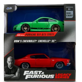  Fast & Furious Legacy Series – Dom Chevrolet Chevelle SS és Porsche 911 GT3 (997) fém autómodell