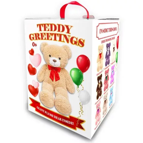 Teddy Greetings Snow Wishes plüss maci fehér ajándékdobozban 120cm