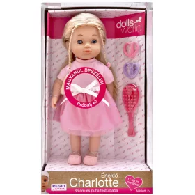   Dolls World Magyarul beszélő Charlotte baba, rózsaszín ruhában